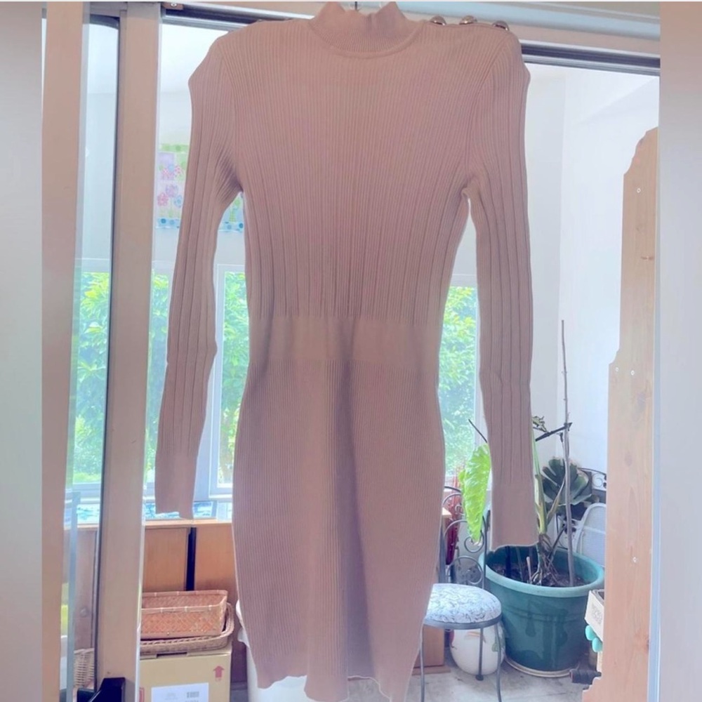 Balmain Lilac Button Knit Dress